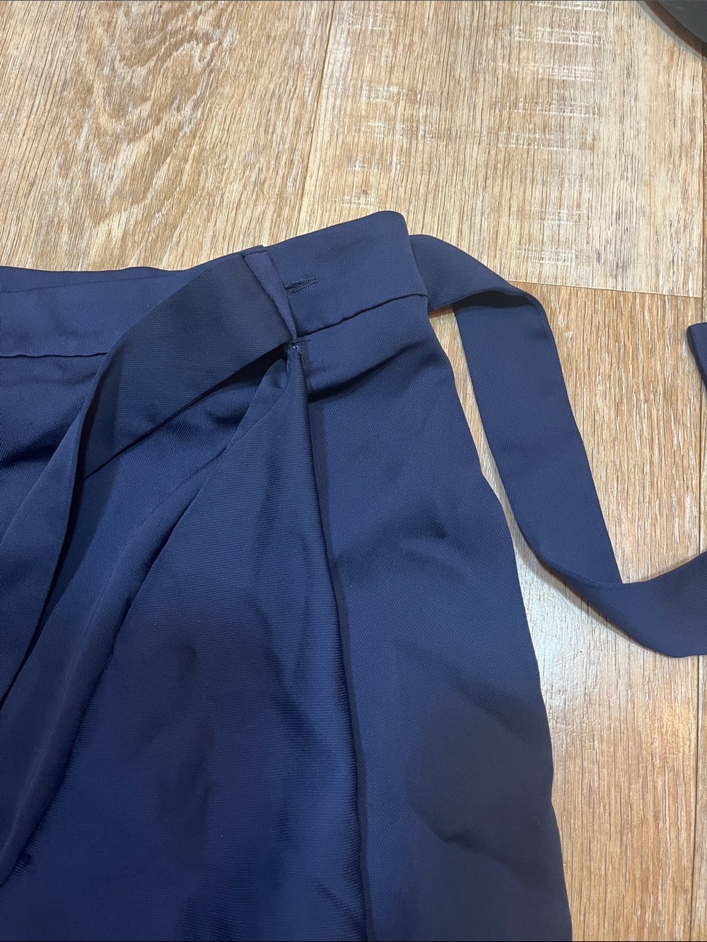 Zara Basic Navy Blue Wrap Midi Skirt Small S Ruffle - Picture 7 of 15